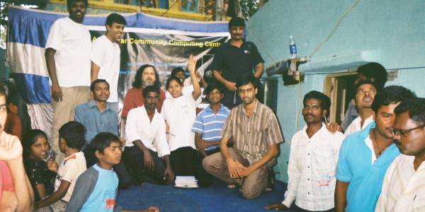 Photo showing Richard Stallman with AC3 Volunteers