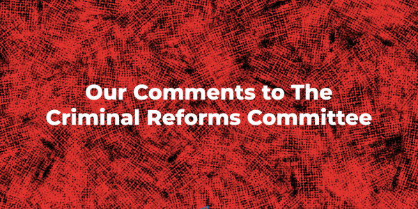Our comments to the criminal reforms committee